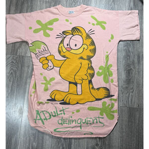 Vintage 1978 Flirts Garfield Adult Delinquent T Shirt XL ? OS Cartoon Jim Davis